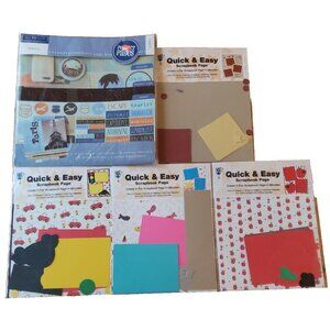 Scrapbooking Kit Lot 5 Kids Beginner Precut Punch Out Vacation School Car Travel
